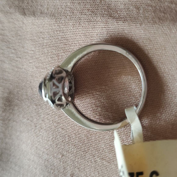 STERLING SWAROVSKI SAPPHIRE RING - Picture 3 of 4